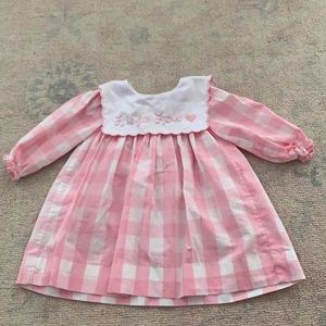 L is for Love Dress 9-12m pink gingham